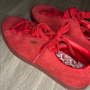 Puma Vibrant Red Suede Shoes